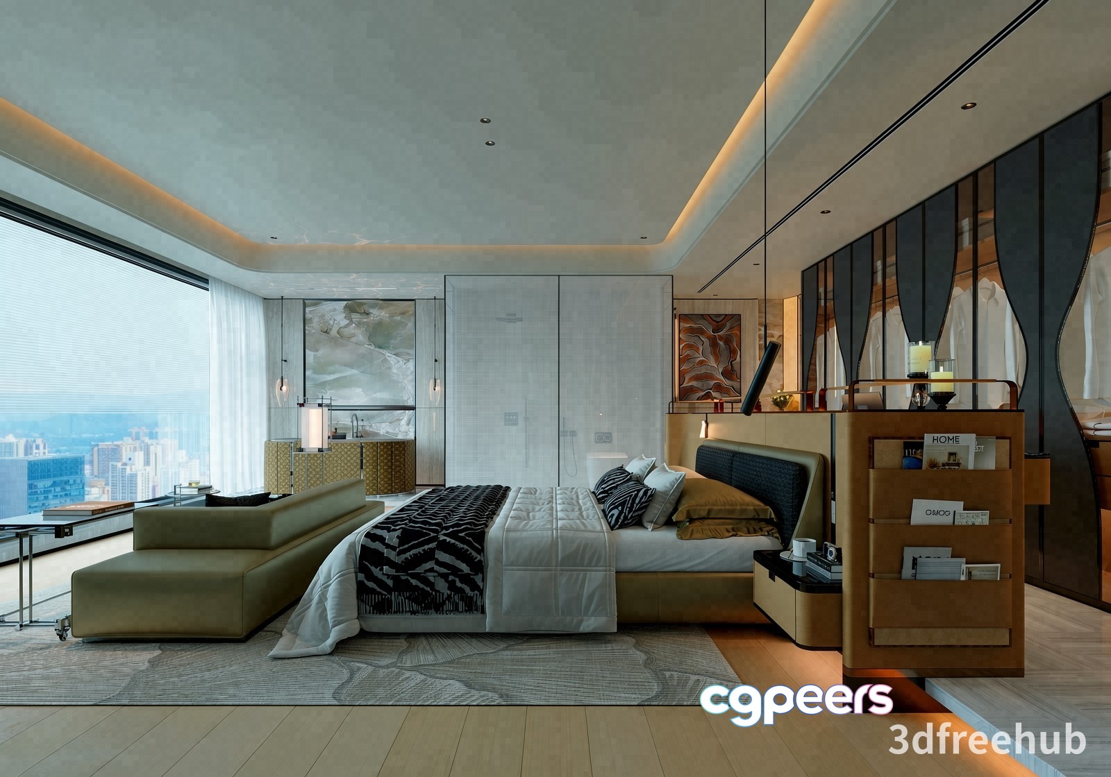 Cozy Modern Bedroom 3D Model - 23352 - VRAY Render Cozy Modern Bedroom 3D Model - 23352 - VRAY Render
