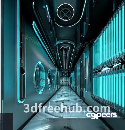 A Futuristic Hallway 3D Model - 18949 - VRAY Render A Futuristic Hallway 3D Model - 18949 - VRAY Render