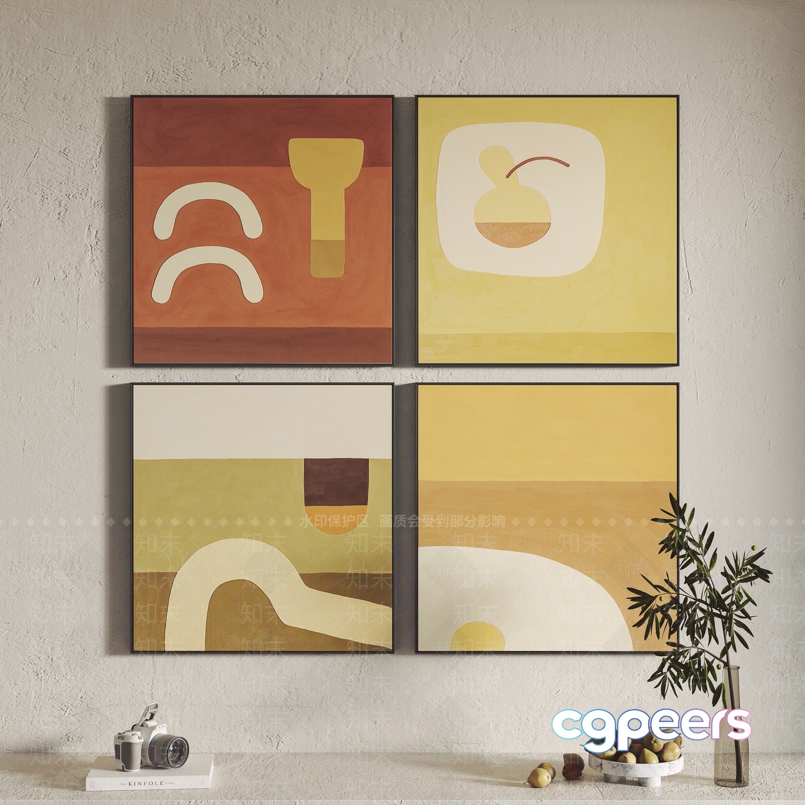 Abstract Art Prints 3D Model - 12717 - VRAY Render