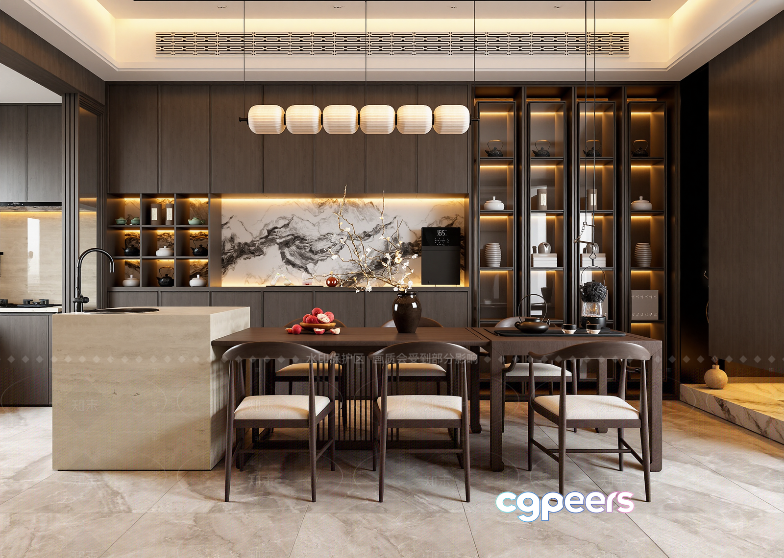 Modern Dining Room 3D Model - 17219 - VRAY Render Modern Dining Room 3D Model - 17219 - VRAY Render