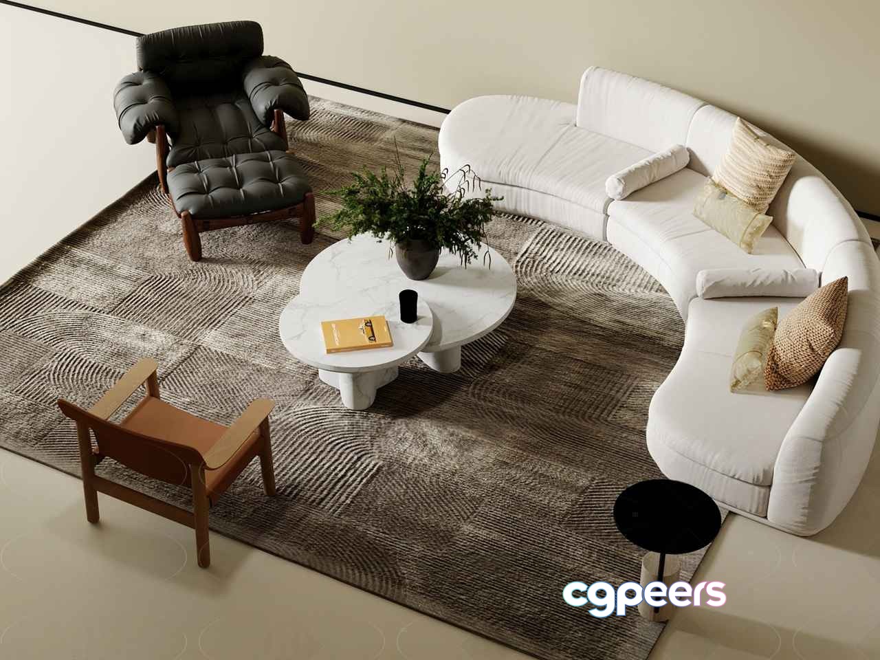 Modern Living Room 3D Model - 15820 - CORONA Render