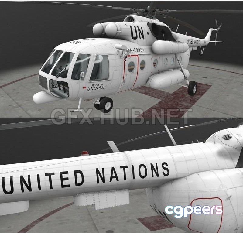 3D Game Assets - Mi-8MTV UN 3D Game Assets - Mi-8MTV UN