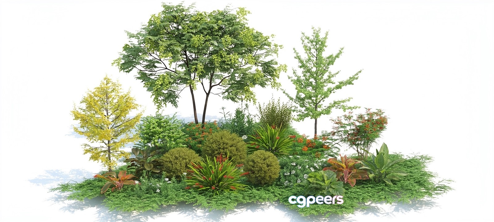 A Lush Garden Scene 3D Model - 5584 - VRAY Render A Lush Garden Scene 3D Model - 5584 - VRAY Render