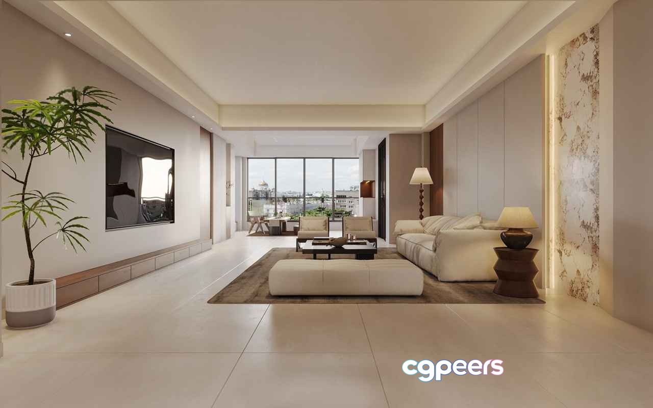Modern Living Room 3D Model - 3223 - VRAY Render Modern Living Room 3D Model - 3223 - VRAY Render