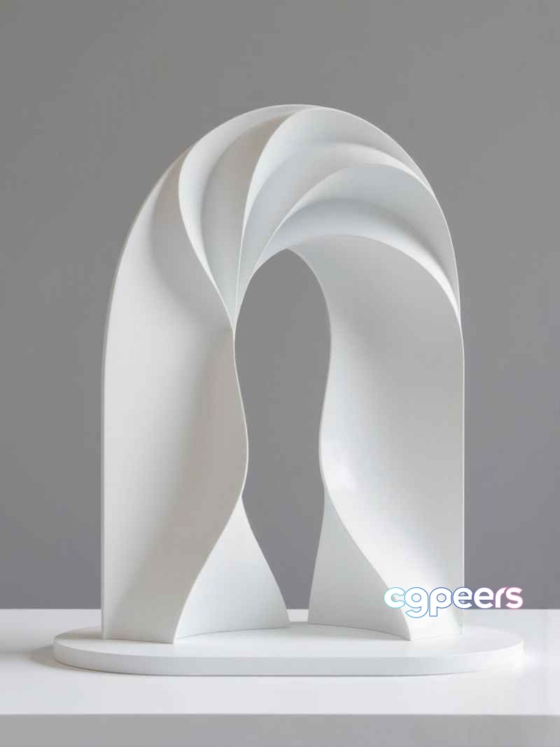 Modern White Sculpture 3D Model - 13392 - VRAY Render