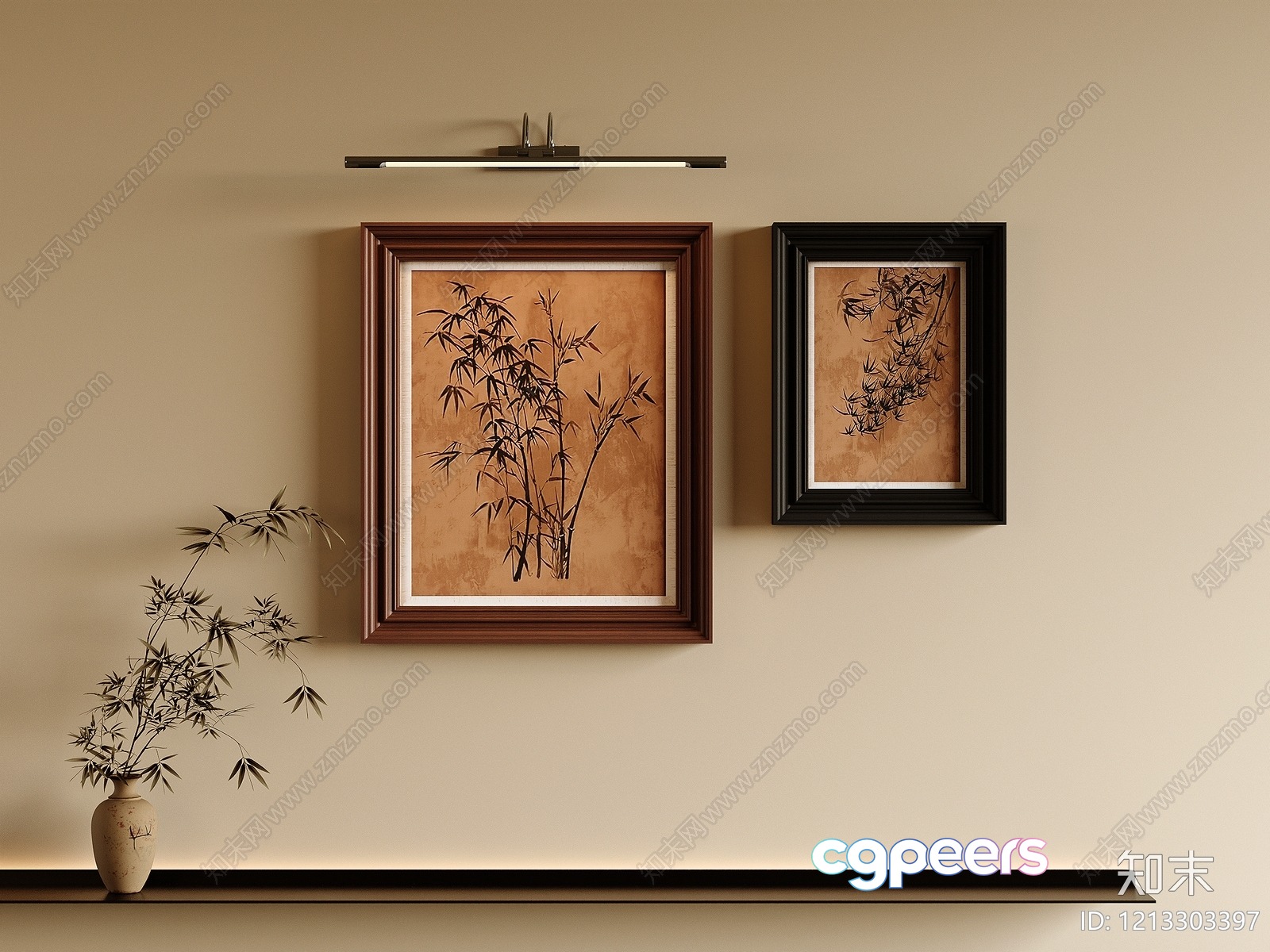 A Bamboo Painting In A Frame 3D Model - 6578 - VRAY Render A Bamboo Painting In A Frame 3D Model - 6578 - VRAY Render