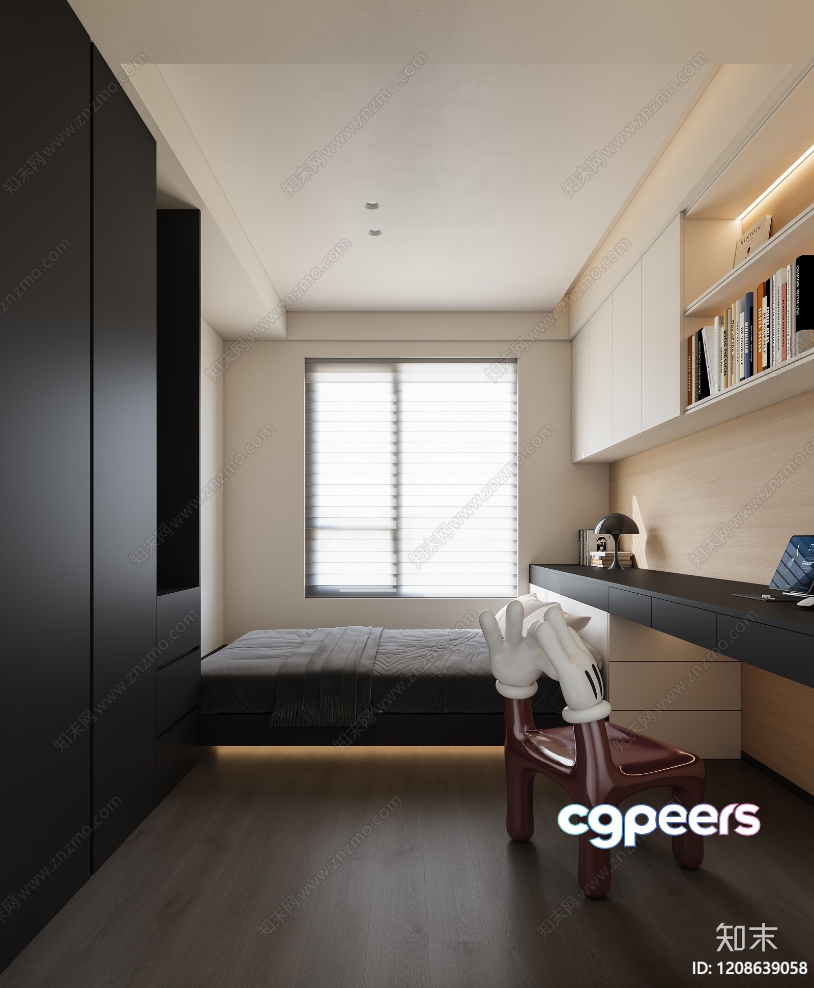 Modern Bedroom Design 3D Model - 9105 - VRAY Render Modern Bedroom Design 3D Model - 9105 - VRAY Render