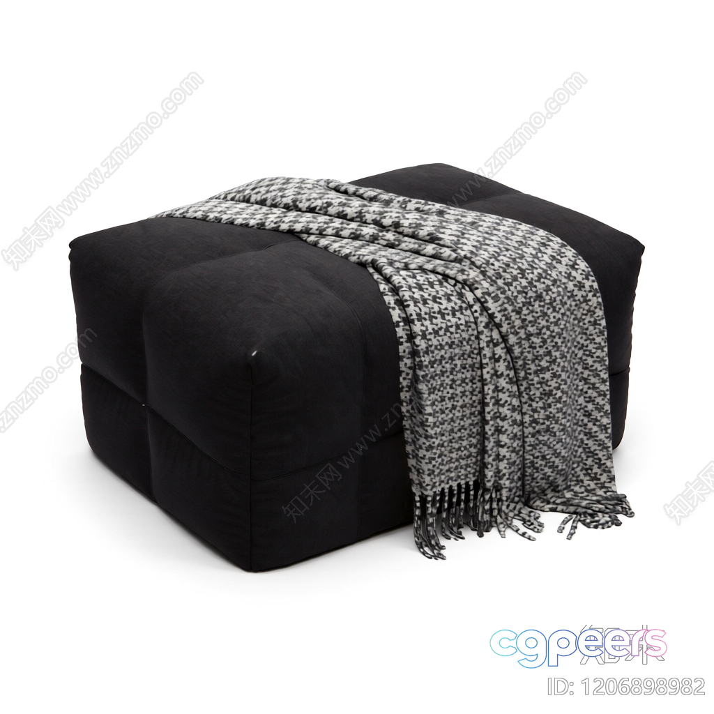 Cozy Black Ottoman 3D Model - 14474 - VRAY Render Cozy Black Ottoman 3D Model - 14474 - VRAY Render