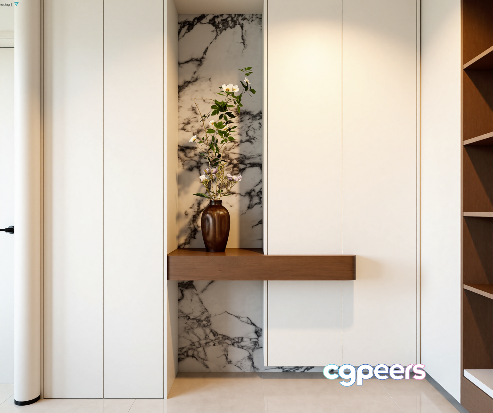Modern White Cabinet 3D Model - 10433 - VRAY Render