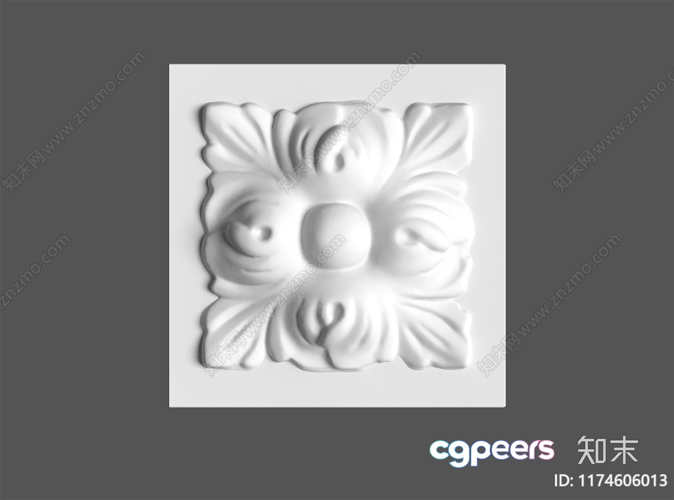 White Decorative Wall Art 3D Model - 18028 - VRAY Render