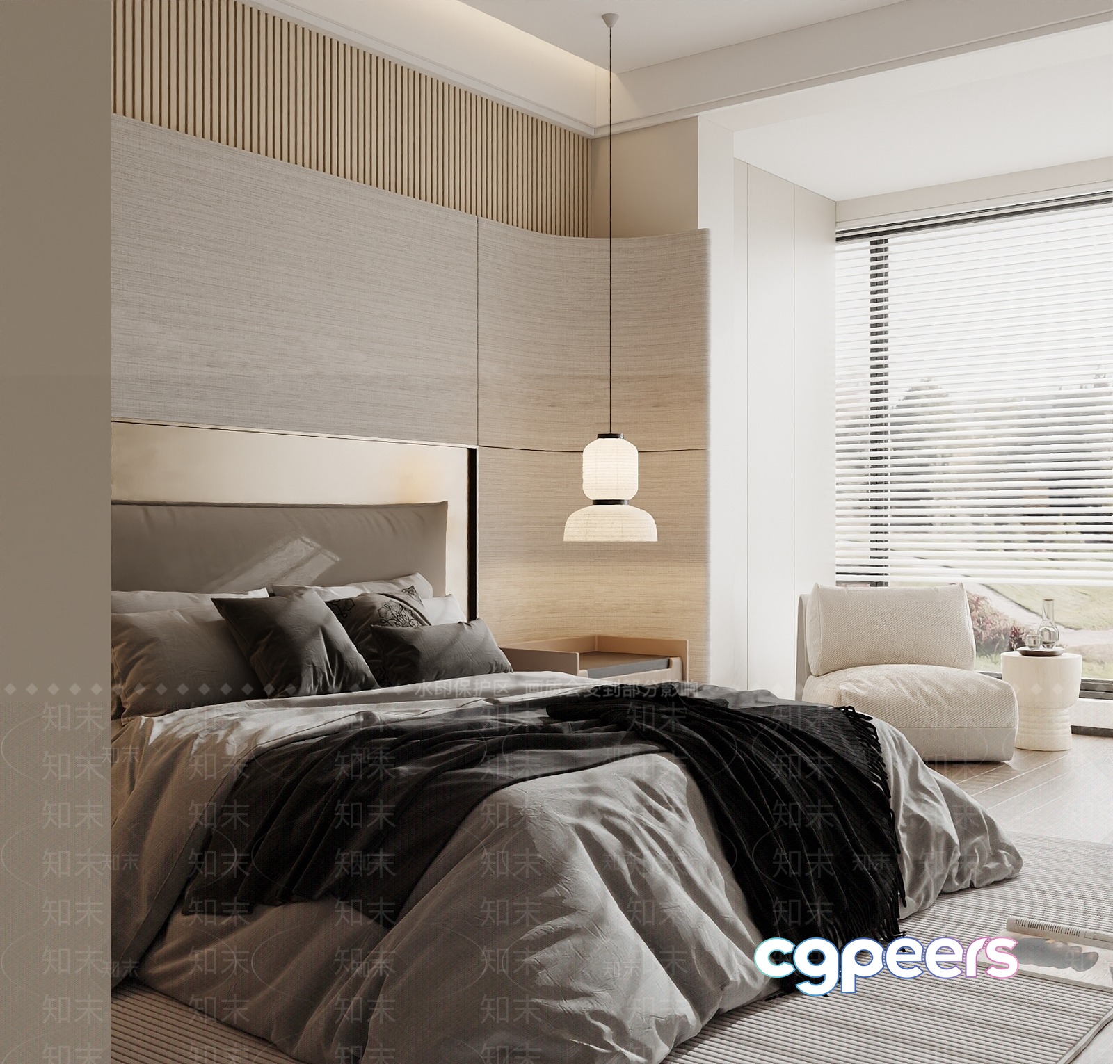 Modern Cozy Bedroom 3D Model - 22300 - CORONA Render