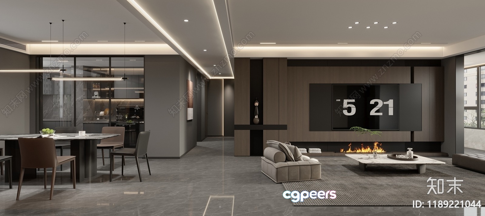 Modern Living Room 3D Model - 17591 - VRAY Render Modern Living Room 3D Model - 17591 - VRAY Render