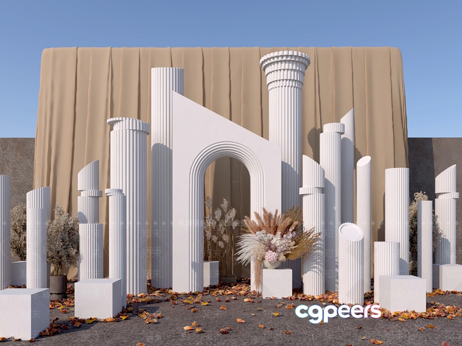 A Decorative Outdoor Space 3D Model - 16612 - VRAY Render A Decorative Outdoor Space 3D Model - 16612 - VRAY Render