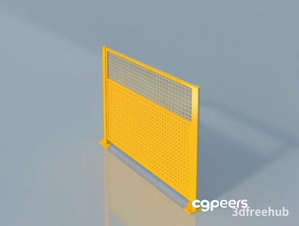Yellow Metal Partition 3D Model - 20902 - VRAY Render