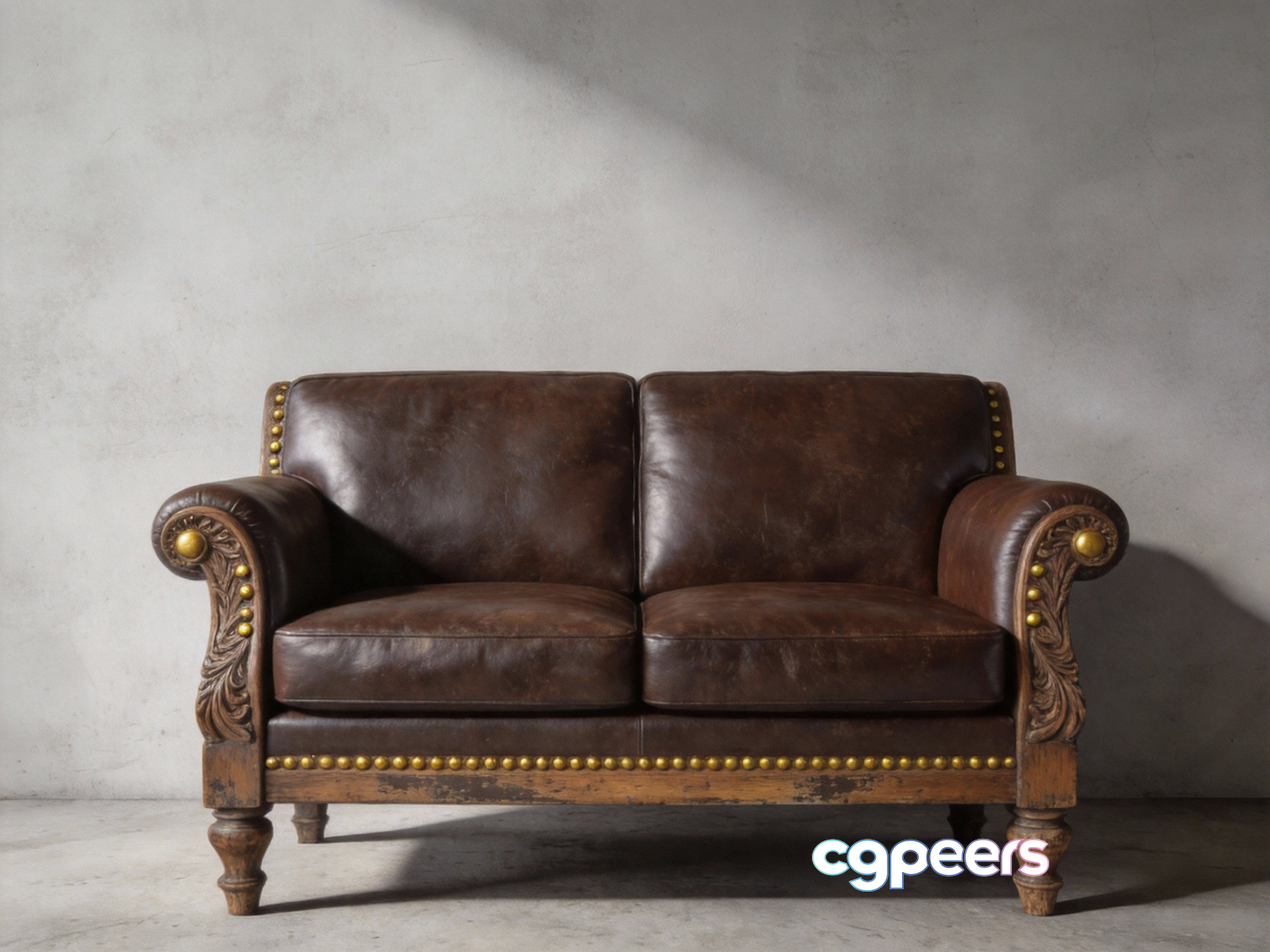 A Brown Leather Couch 3D Model - 6338 - VRAY Render A Brown Leather Couch 3D Model - 6338 - VRAY Render