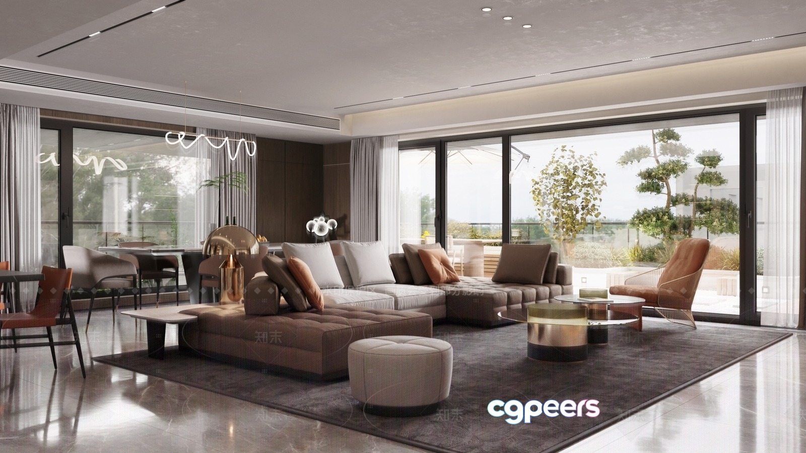Modern Living Room 3D Model - 759 - VRAY Render