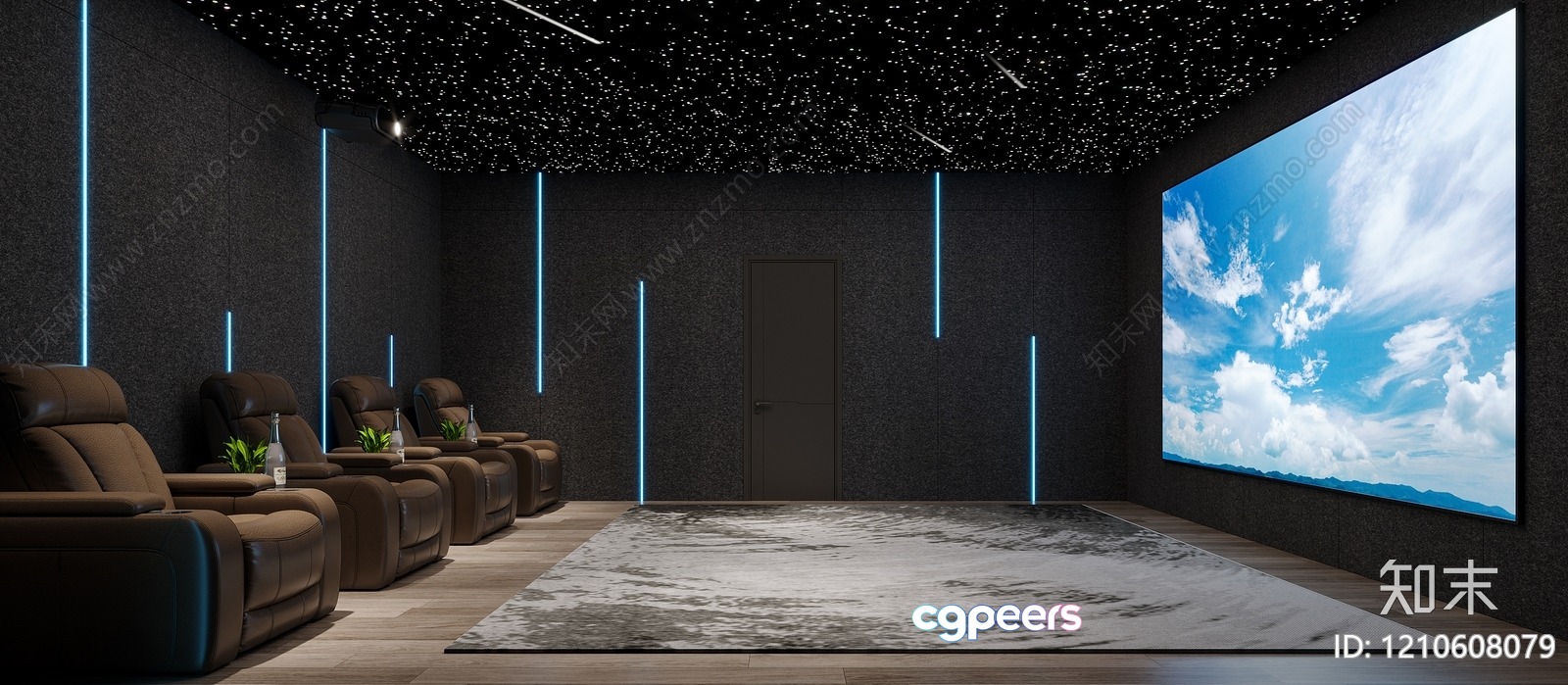 Modern Home Theater Room 3D Model - 11918 - VRAY Render