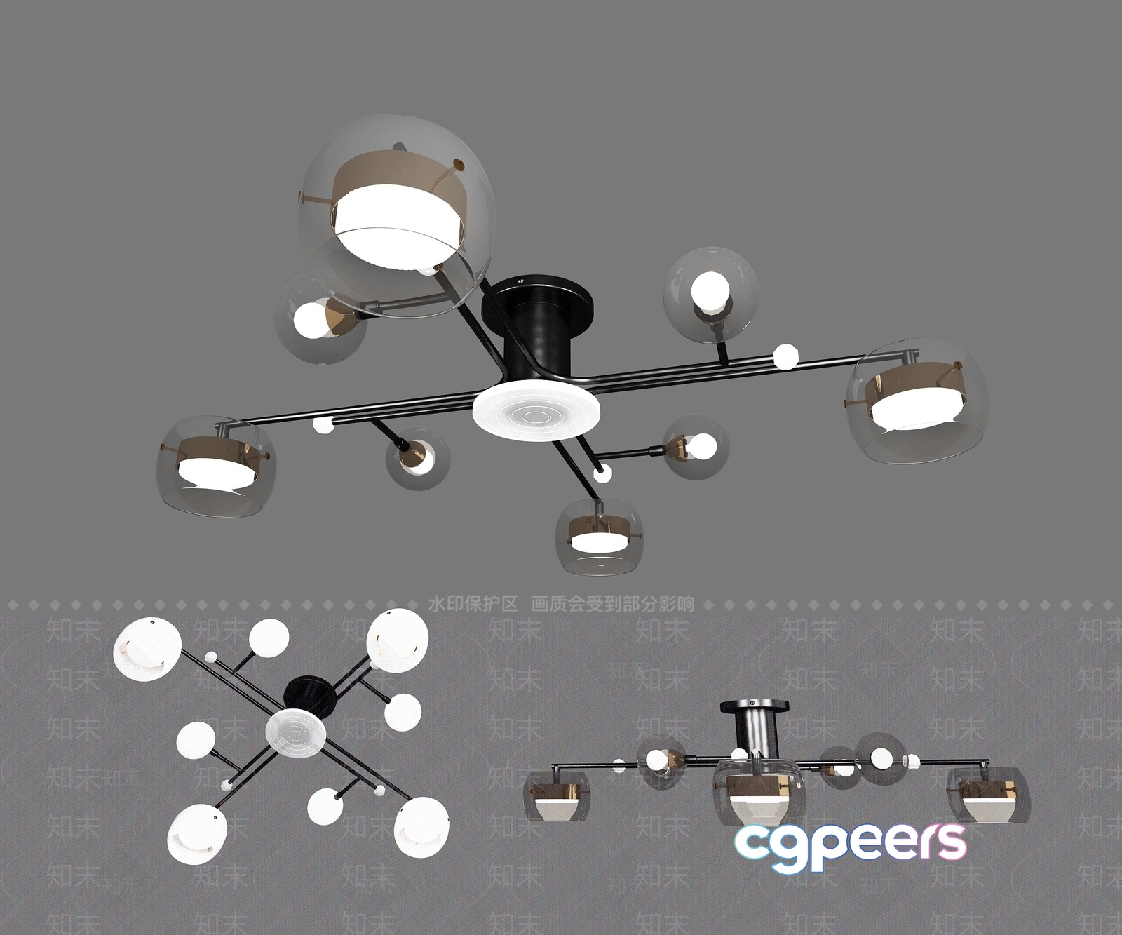 Gold Light Fixture 3D Model - 22109 - VRAY Render Gold Light Fixture 3D Model - 22109 - VRAY Render
