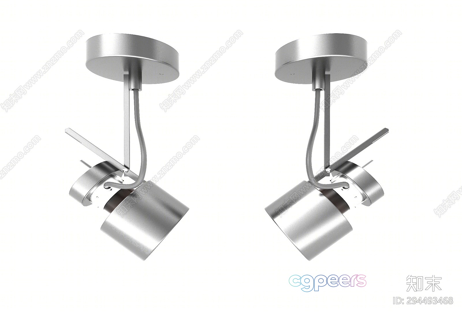 Modern Silver Light Fixtures 3D Model - 10985 - VRAY Render