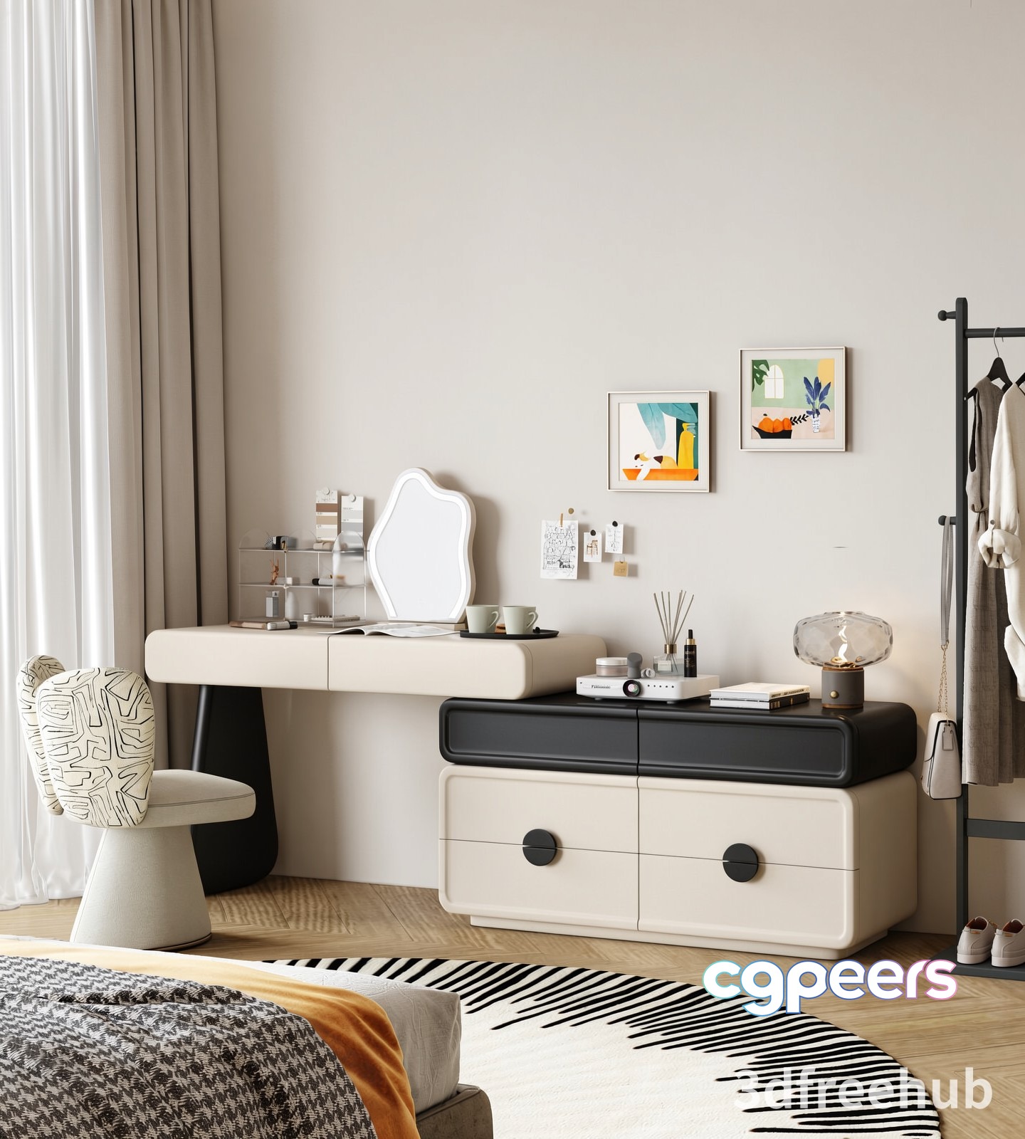 Modern Minimalist Bedroom 3D Model - 21500 - VRAY Render Modern Minimalist Bedroom 3D Model - 21500 - VRAY Render