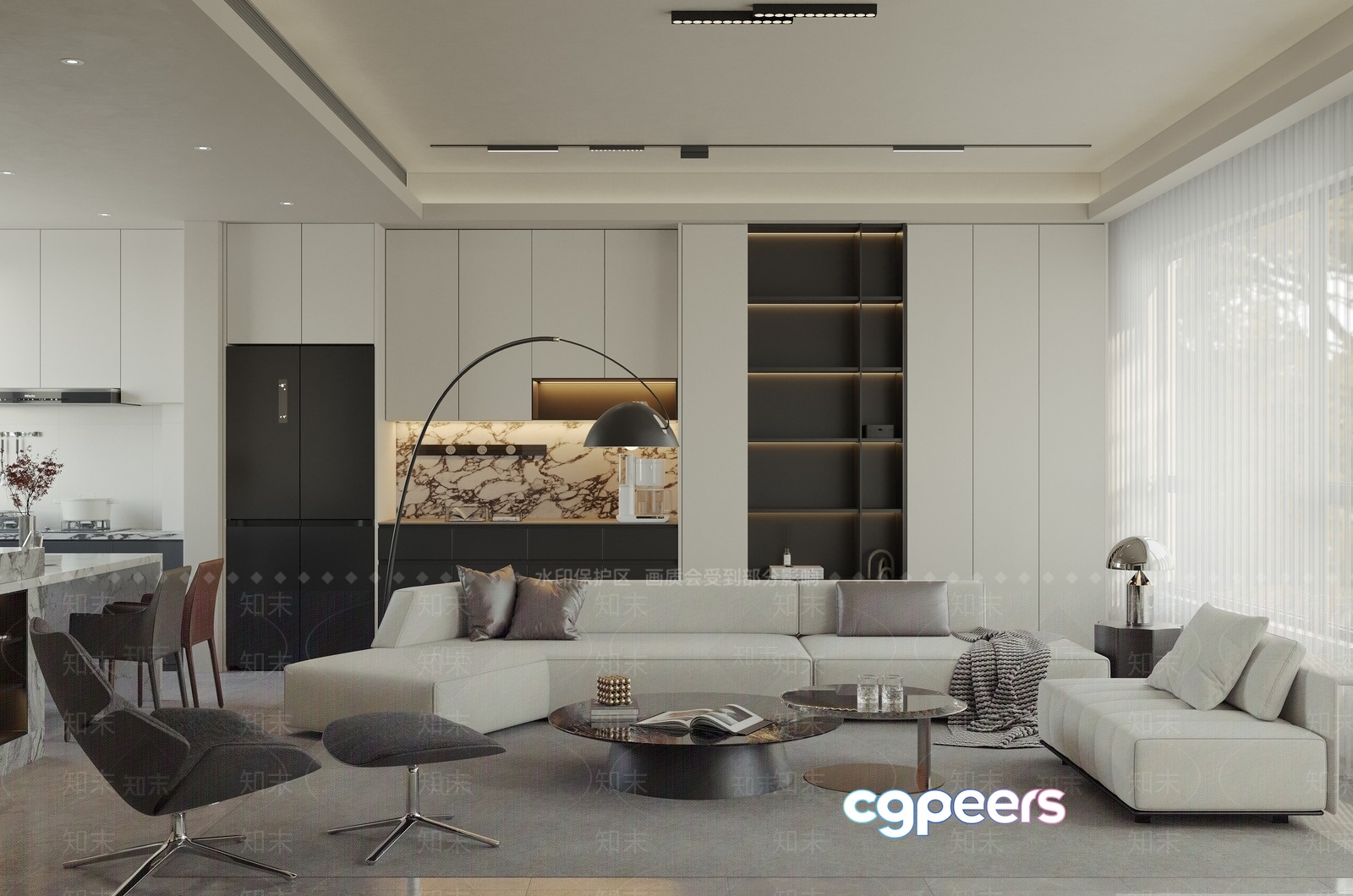 Modern Living Room 3D Model - 17165 - VRAY Render Modern Living Room 3D Model - 17165 - VRAY Render
