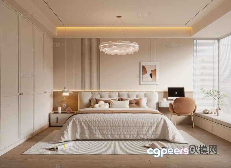 A Modern Bedroom 3D Model - 7648 - CORONA Render A Modern Bedroom 3D Model - 7648 - CORONA Render