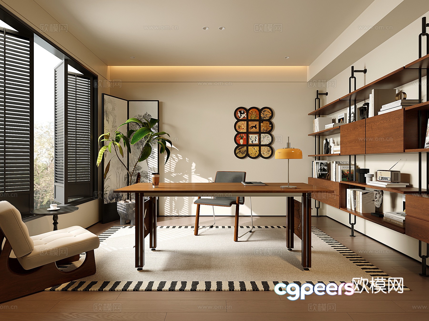Modern Home Office 3D Model - 20086 - VRAY Render Modern Home Office 3D Model - 20086 - VRAY Render
