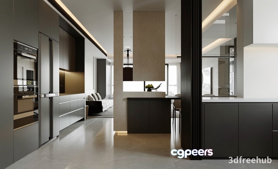 Modern Kitchen 3D Model - 18829 - VRAY Render Modern Kitchen 3D Model - 18829 - VRAY Render