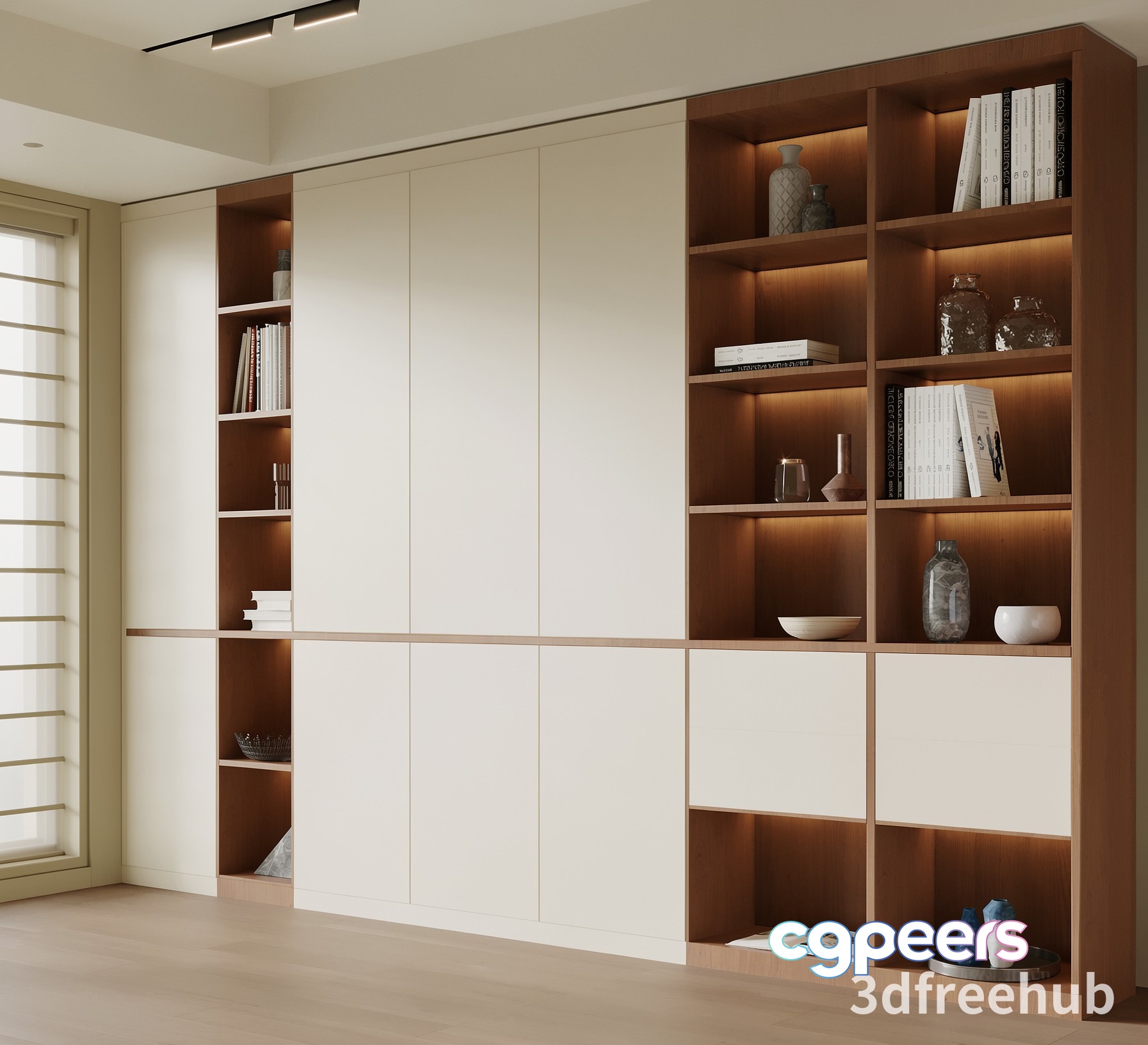 Modern Shelving Unit 3D Model - 22249 - VRAY Render Modern Shelving Unit 3D Model - 22249 - VRAY Render