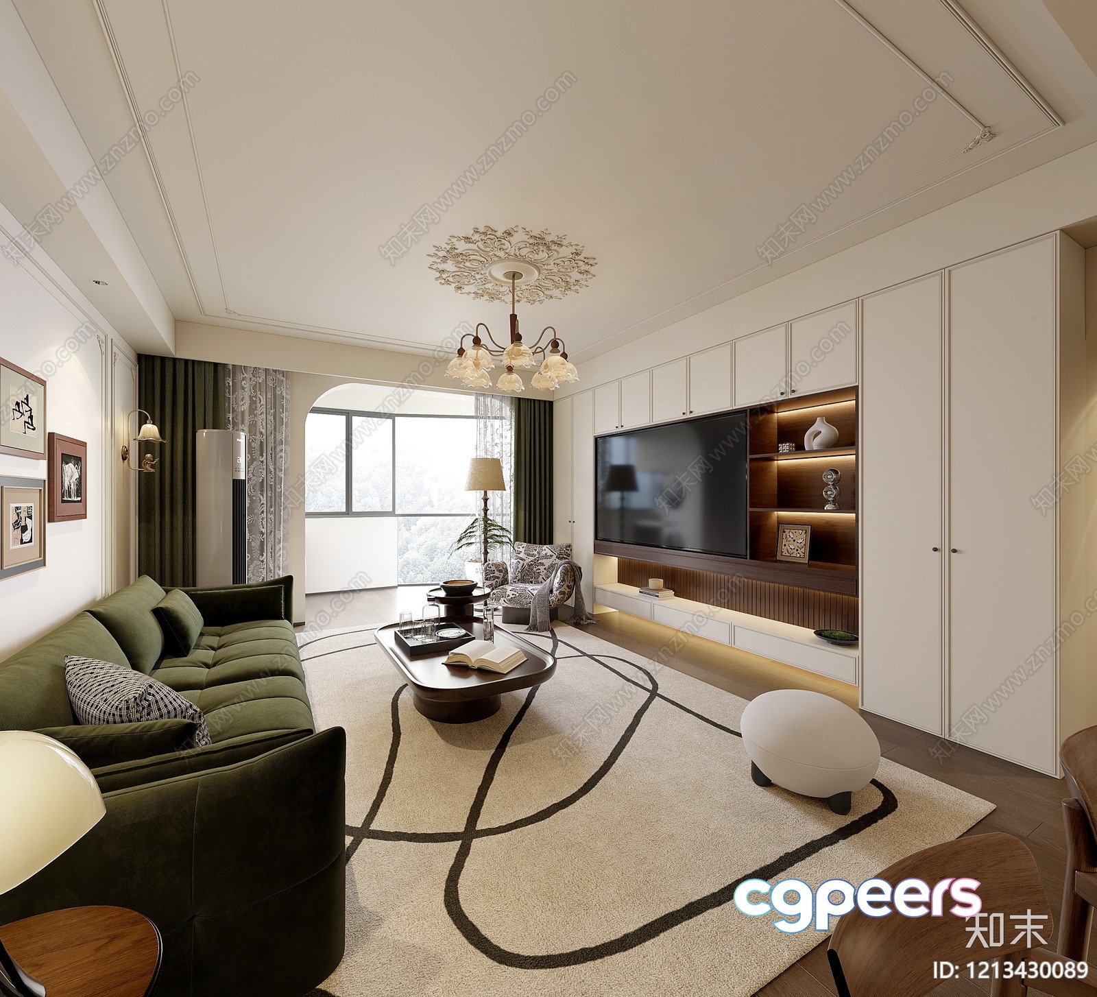 Modern Living Room 3D Model - 20775 - VRAY Render