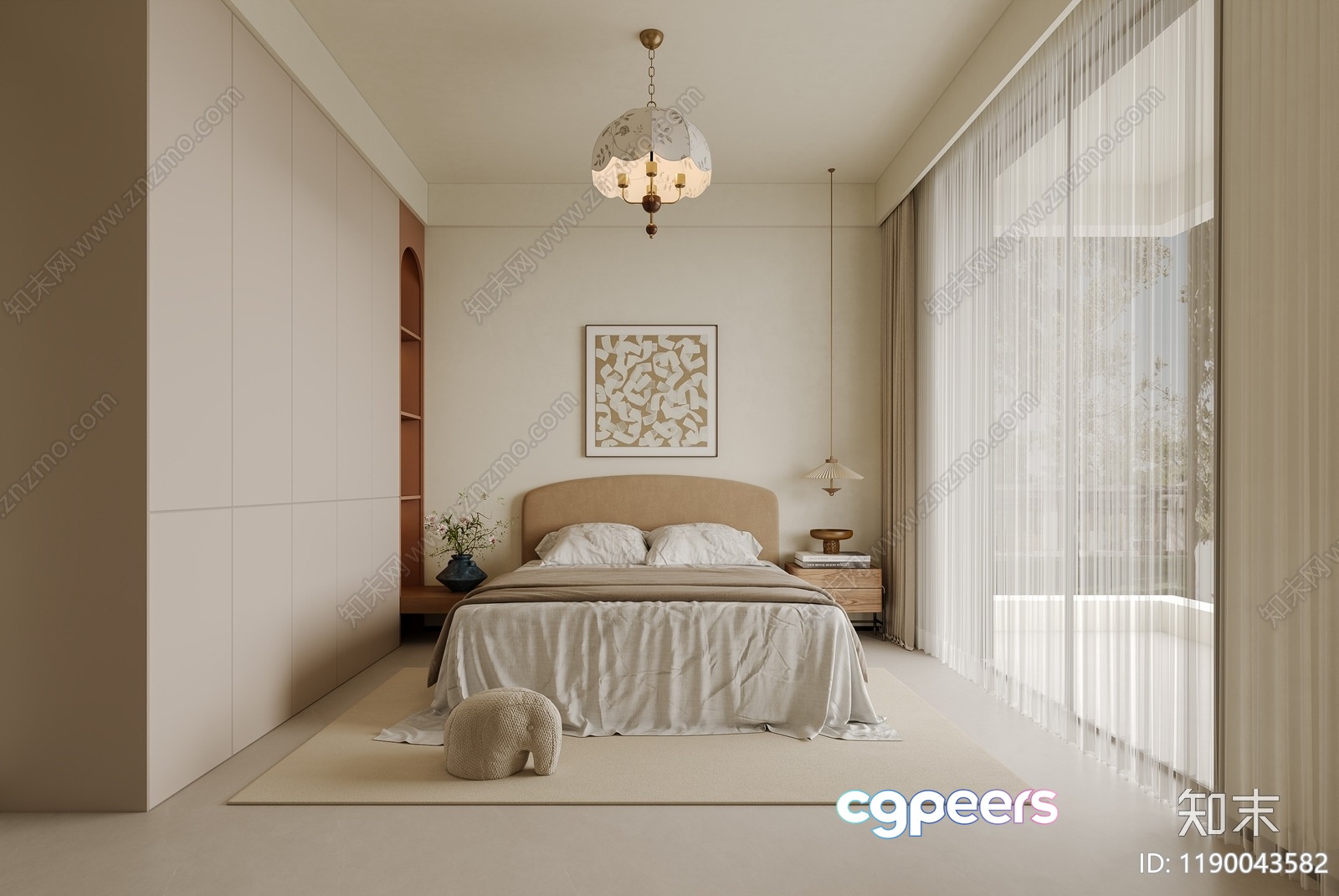 Cozy Bedroom 3D Model - 17820 - CORONA Render