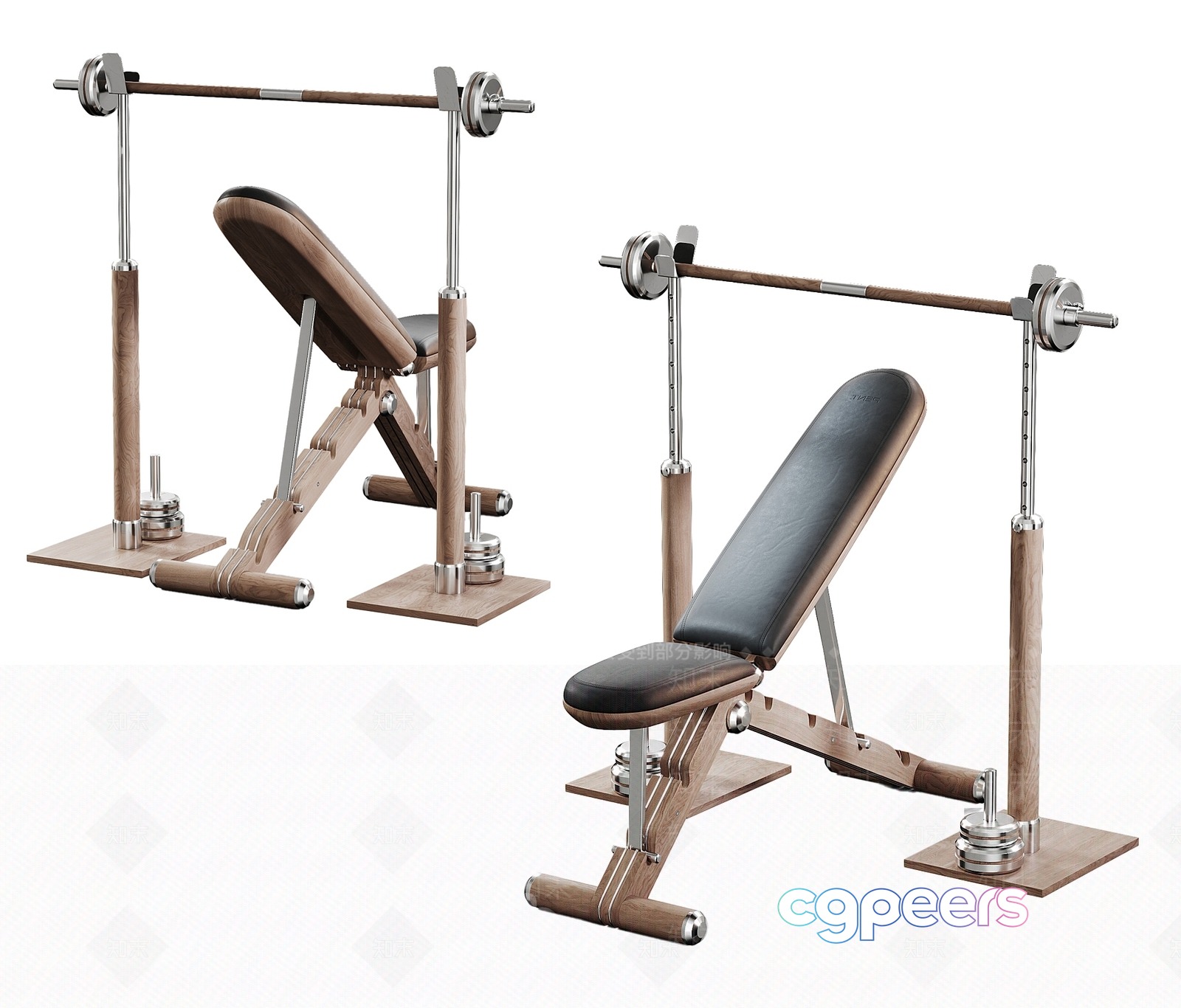 Wooden Weight Bench 3D Model - 3844 - VRAY Render