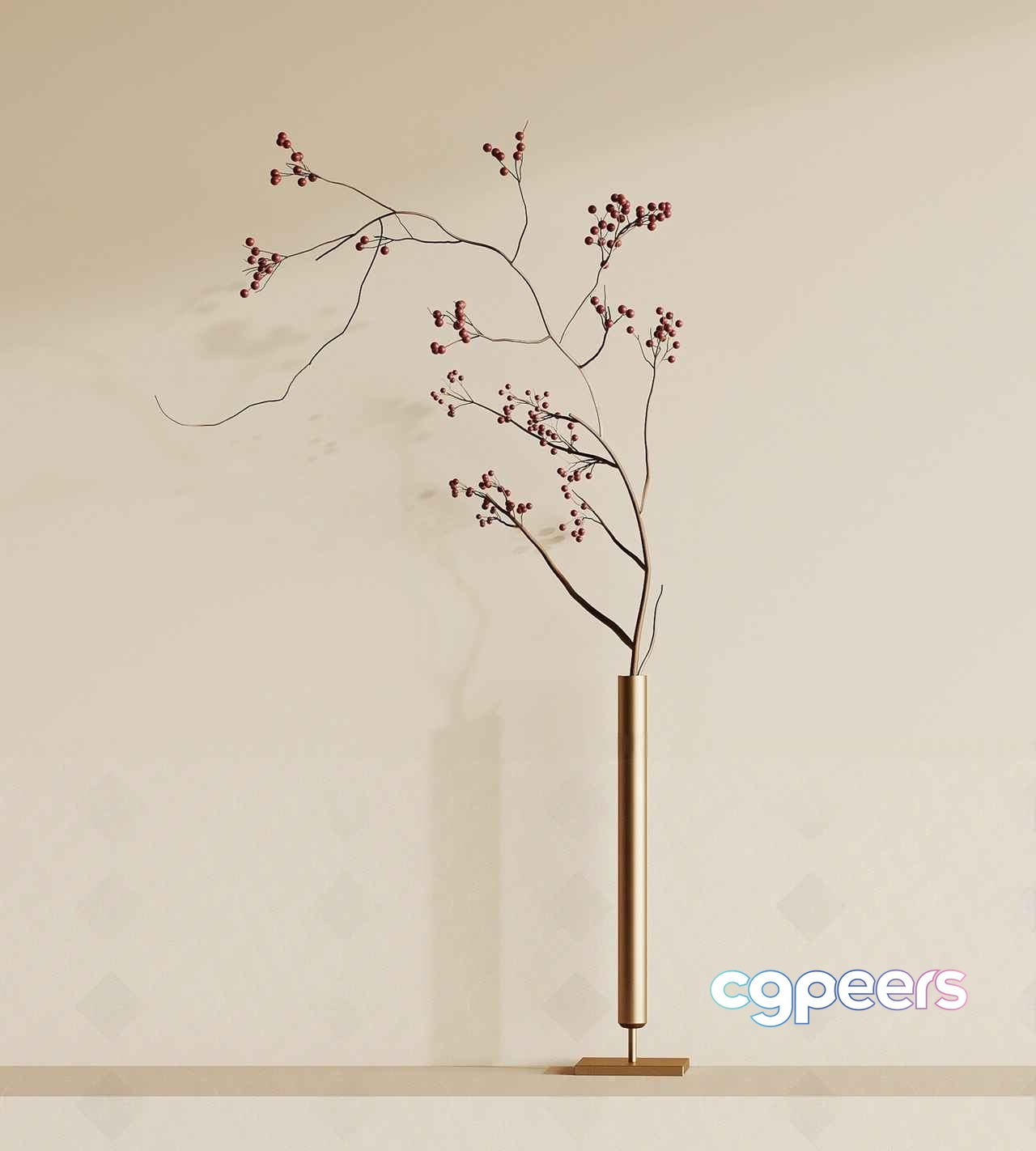 Modern Gold Vase 3D Model - 1461 - VRAY Render
