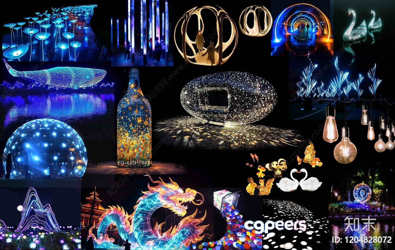 Abstract Light Installations 3D Model - 6352 - VRAY Render
