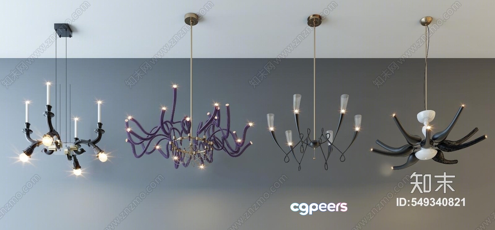 Modern Chandelier 3D Model - 9919 - VRAY Render Modern Chandelier 3D Model - 9919 - VRAY Render