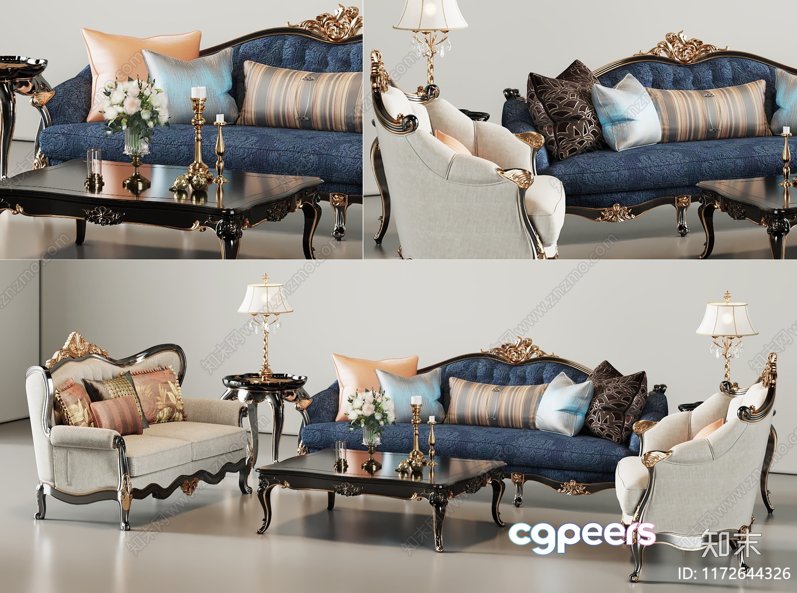 Classic Living Room 3D Model - 9610 - CORONA Render Classic Living Room 3D Model - 9610 - CORONA Render