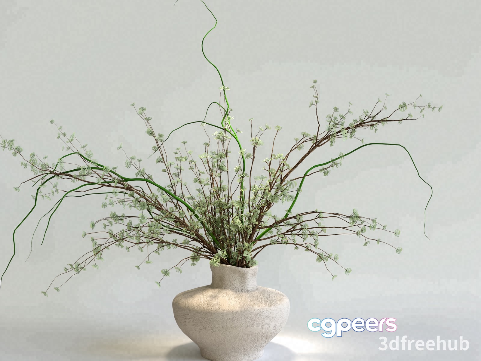 A White Vase With A Textured Finish 3D Model - 22179 - VRAY Render A White Vase With A Textured Finish 3D Model - 22179 - VRAY Render