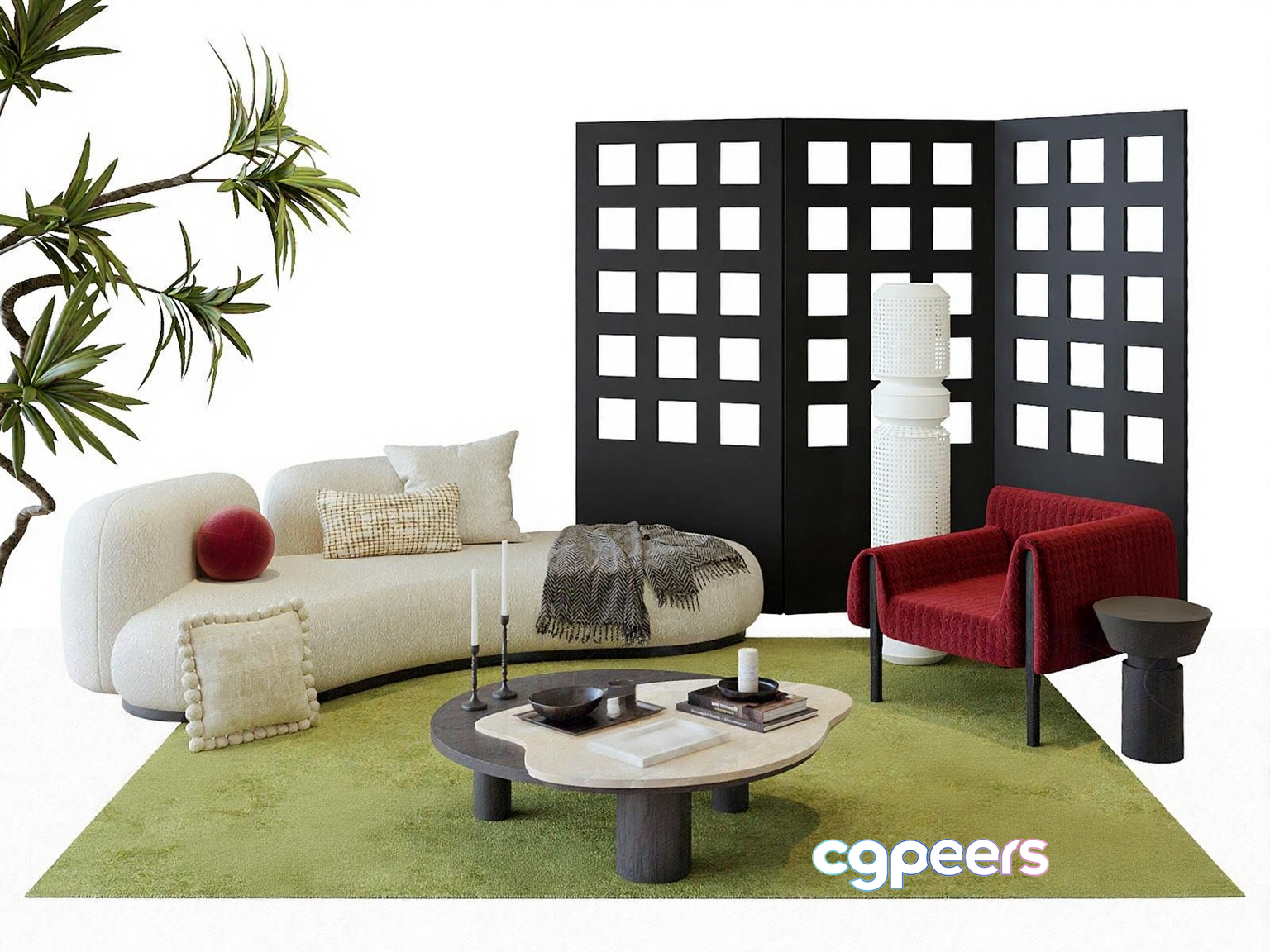 Modern Living Room 3D Model - 2116 - VRAY Render Modern Living Room 3D Model - 2116 - VRAY Render