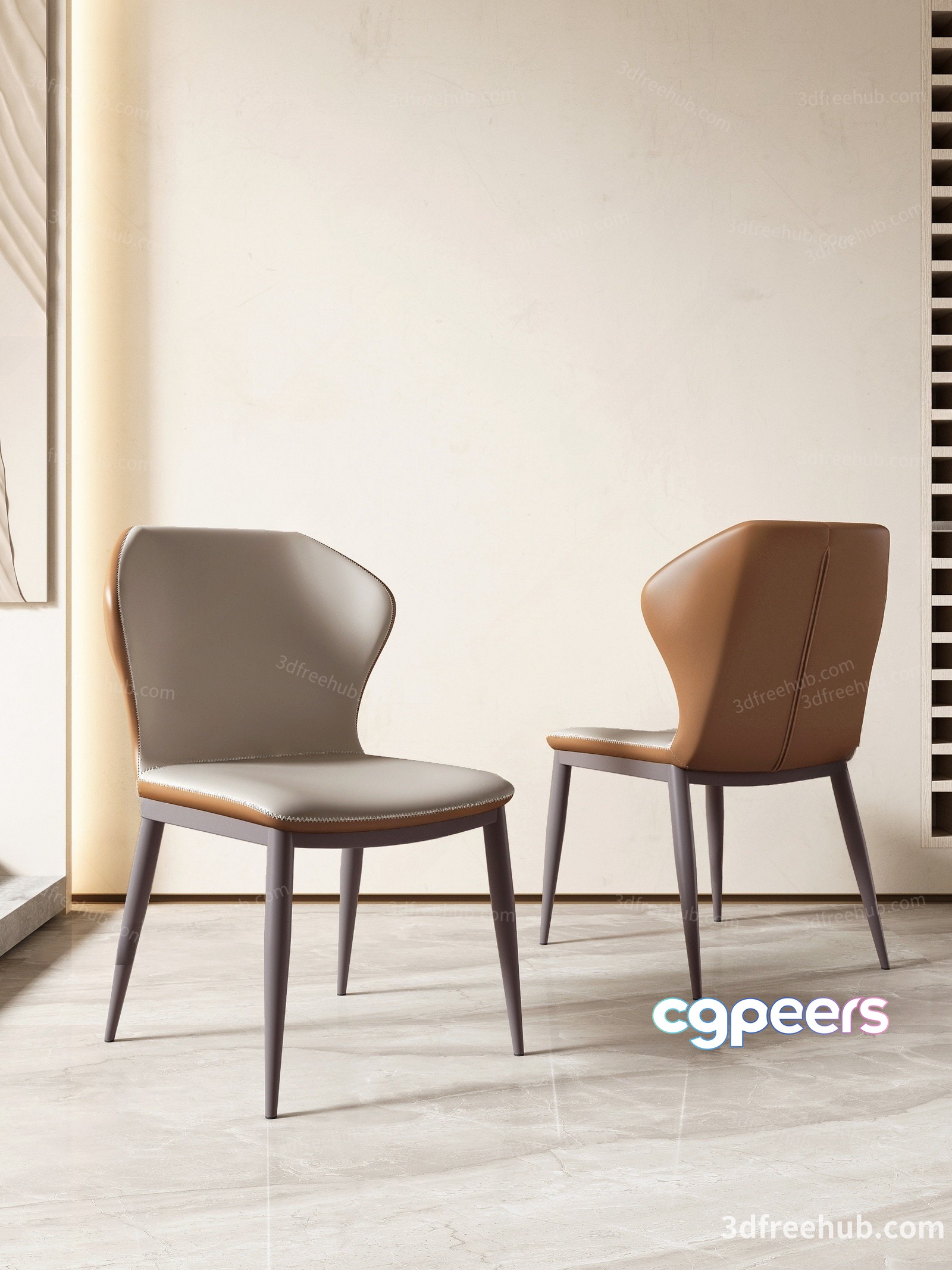 Two Chairs In A Room 3D Model - 20475 - VRAY Render
