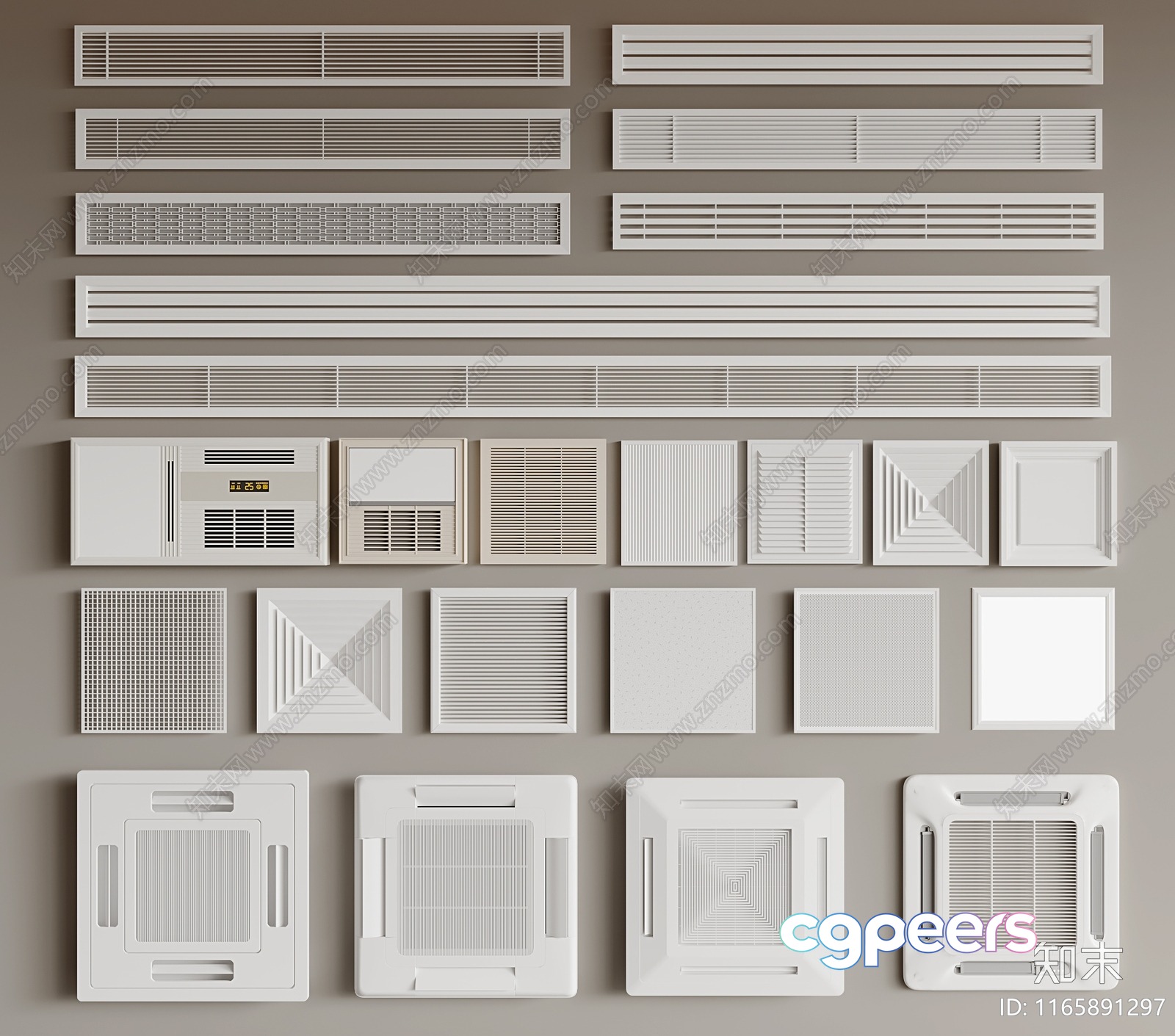 White Wall Vents 3D Model - 9148 - VRAY Render