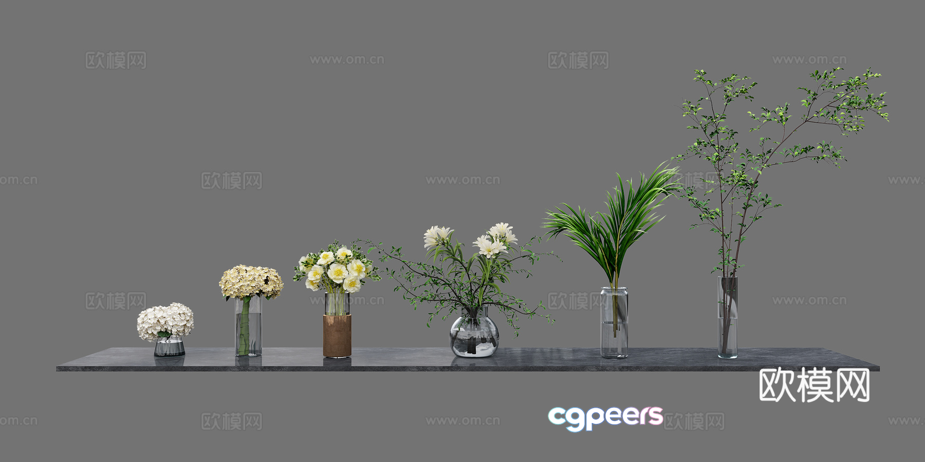 Modern Flower Arrangement 3D Model - 6097 - VRAY Render