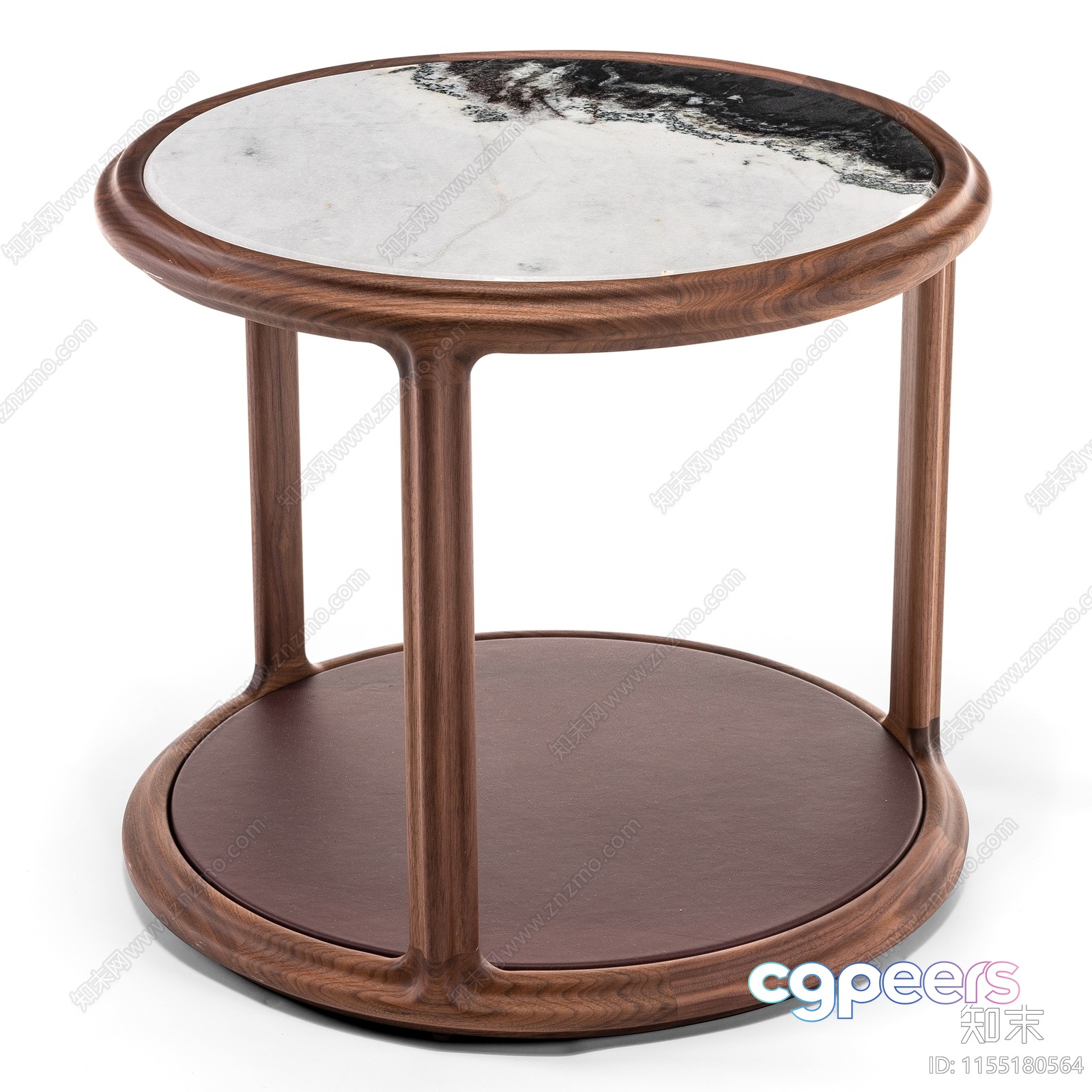 A Wooden Table With A Marble Top 3D Model - 16762 - VRAY Render