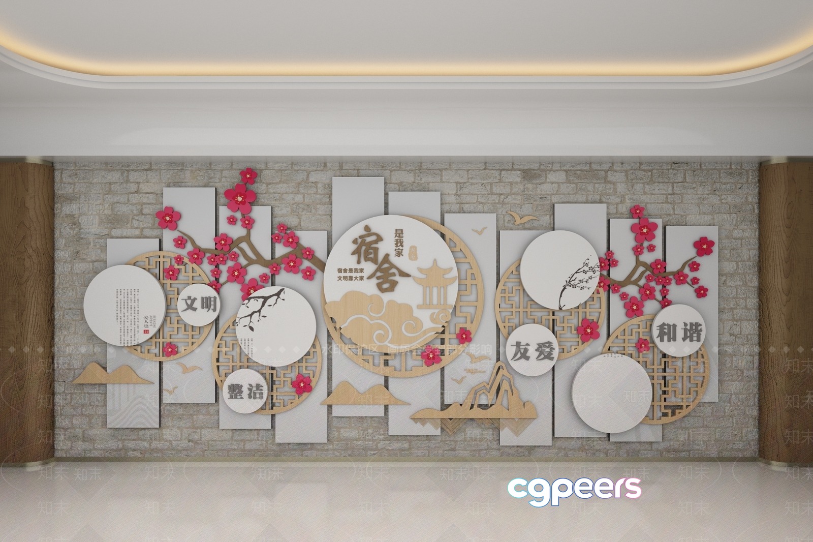 A Large Decorative Wall Hanging 3D Model - 14425 - VRAY Render A Large Decorative Wall Hanging 3D Model - 14425 - VRAY Render