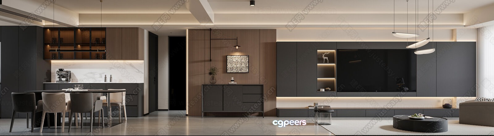 Modern Living Room 3D Model - 5899 - CORONA Render