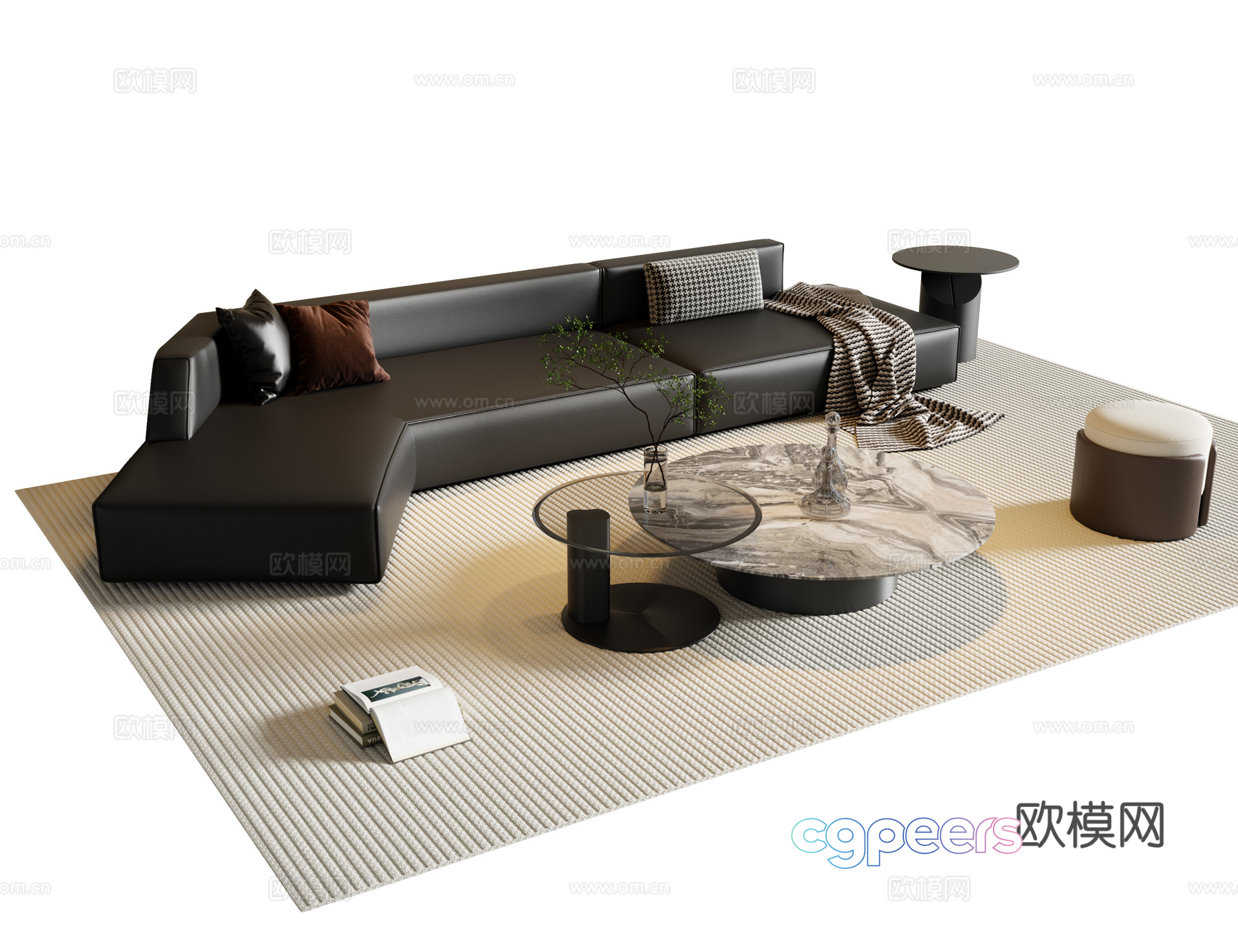 Modern Living Room 3D Model - 17636 - VRAY Render