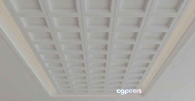 White Ceiling Panel 3D Model - 18114 - VRAY Render