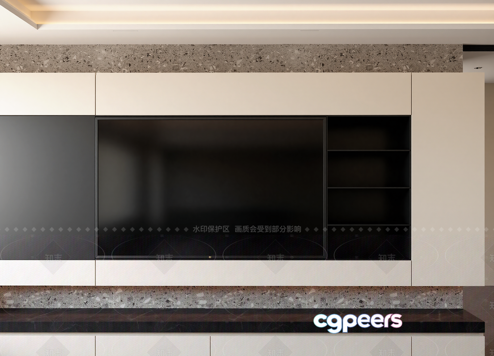 Modern Entertainment Unit 3D Model - 6609 - VRAY Render Modern Entertainment Unit 3D Model - 6609 - VRAY Render