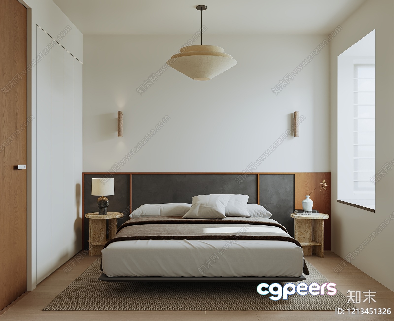Cozy Modern Bedroom 3D Model - 6482 - VRAY Render Cozy Modern Bedroom 3D Model - 6482 - VRAY Render
