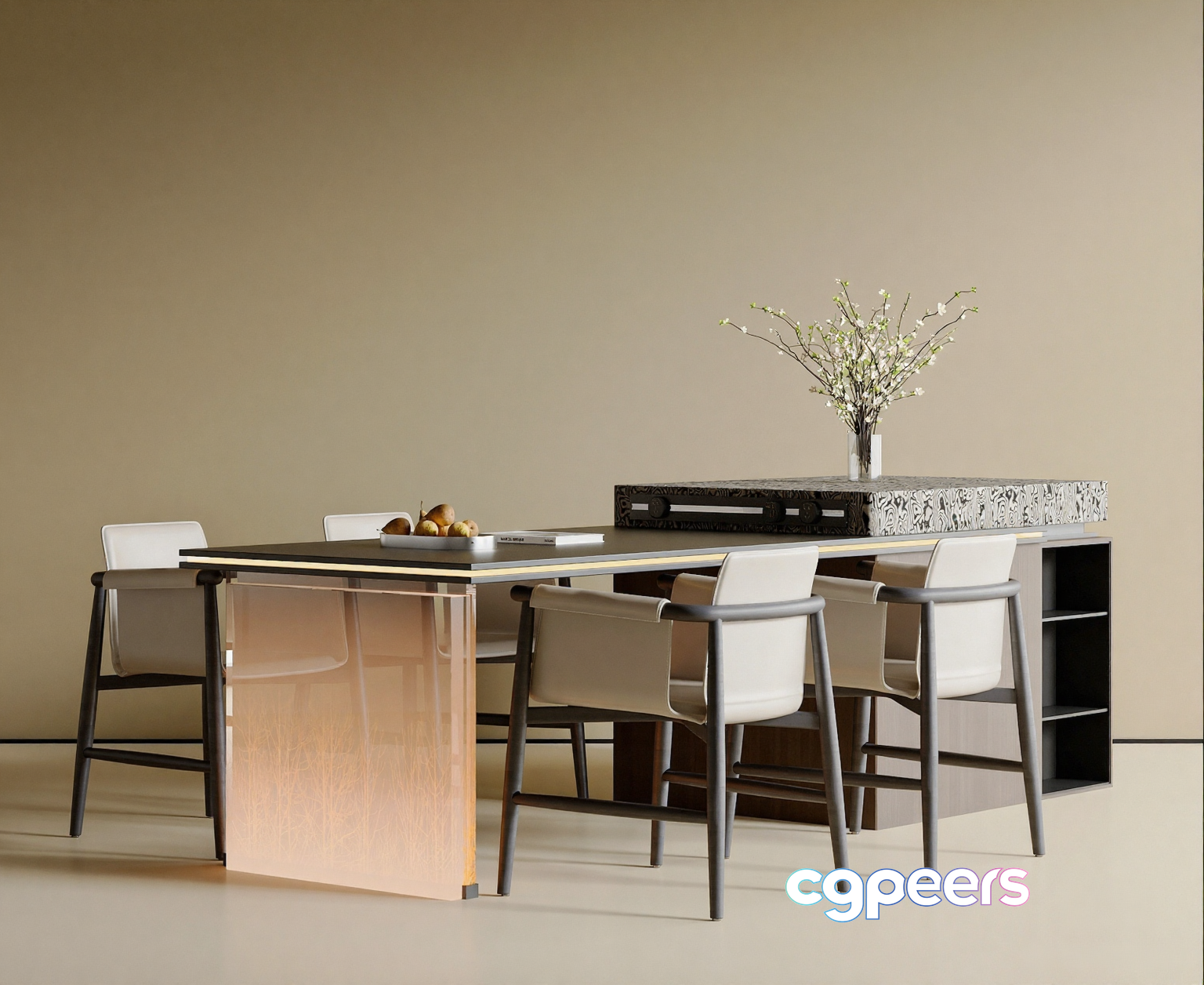 Modern Dining Table 3D Model - 20696 - VRAY Render