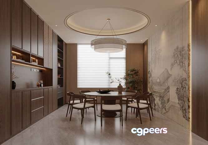 Dining Room Set 3D Model - 4505 - CORONA Render